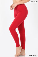 
              Premium Cotton Legging in Dark Red, all sizes
            