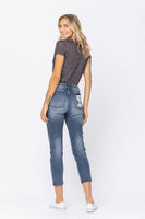 
              Judy Blue Relaxed Fit Capri Jean with Raw Hem
            