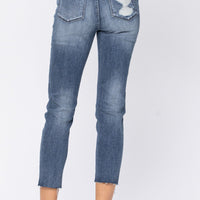 Judy Blue Relaxed Fit Capri Jean with Raw Hem