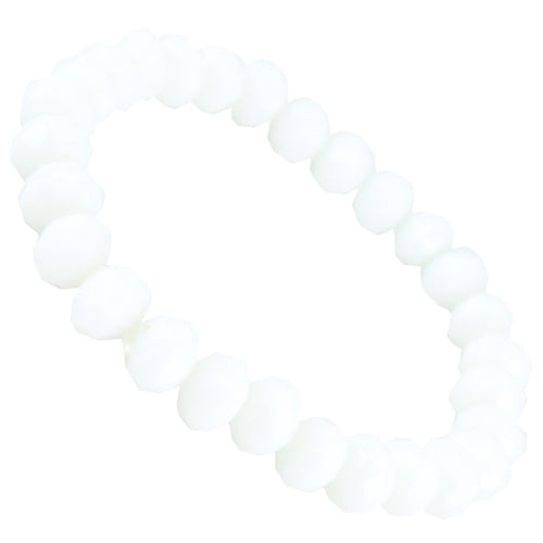 Crystal Bead Stretch Bracelet-White