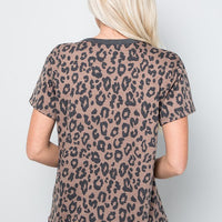 Leopard Weekend Short Sleeve Top, plus