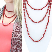 
              Crystal Beaded Necklace 60" in Many Colors!
            