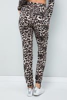 
              Jersey Knit Brown Leopard Loungewear Set, all sizes
            