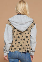 
              $15 SALE! Star Print Distress Jacket in Washed Taupe, all sizes
            