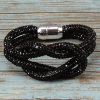 Twist Design Crystal Bracelet in Clear AB, Black, or Clear
