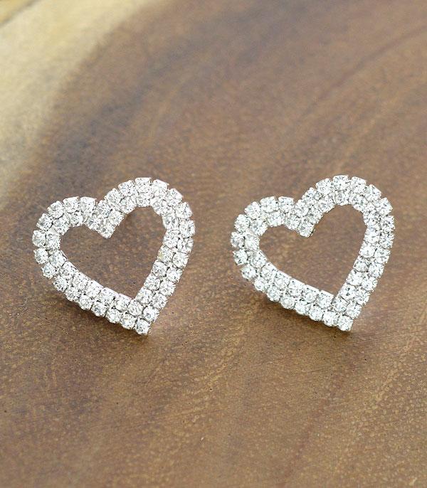 Rhinestone Heart Earrings