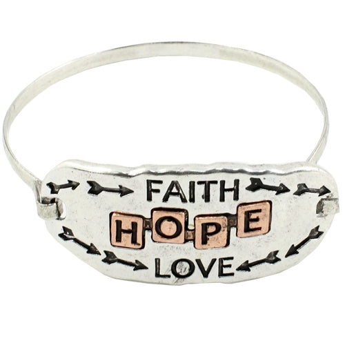 Faith Hope Love Stamped Bracelet
