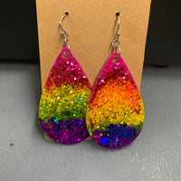 Glitter Acrylic Teardrop Earrings