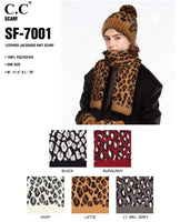 
              CC Leopard Print Jacquard Knit Scarf, multiple colors
            