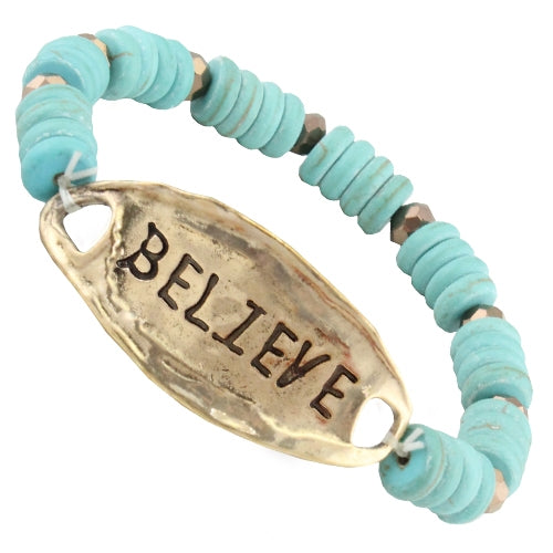 Believe Turquoise Bracelet