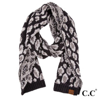 
              CC Leopard Print Jacquard Knit Scarf, multiple colors
            