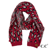 
              CC Leopard Print Jacquard Knit Scarf, multiple colors
            