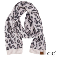 
              CC Leopard Print Jacquard Knit Scarf, multiple colors
            