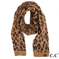 
              CC Leopard Print Jacquard Knit Scarf, multiple colors
            