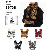 Leopard Print Pom Pom Gloves, multiple colors