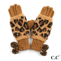 
              Leopard Print Pom Pom Gloves, multiple colors
            