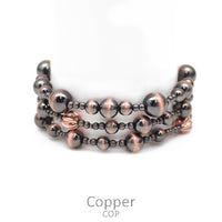 Brushed Copper Beaded Bracelet Set