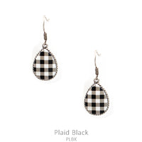 
              Buffalo Plaid Teardrop Earrings in Red or White
            