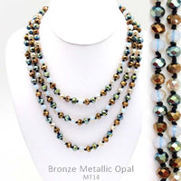 60" Crystal Bead Necklace, Multi #14