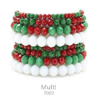 
              8 pc Crystal Stretch Bracelet Set in Red, Green, and White
            