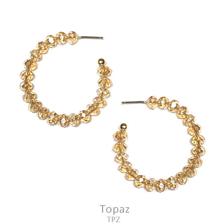 Topaz Crystal Hoop Earring
