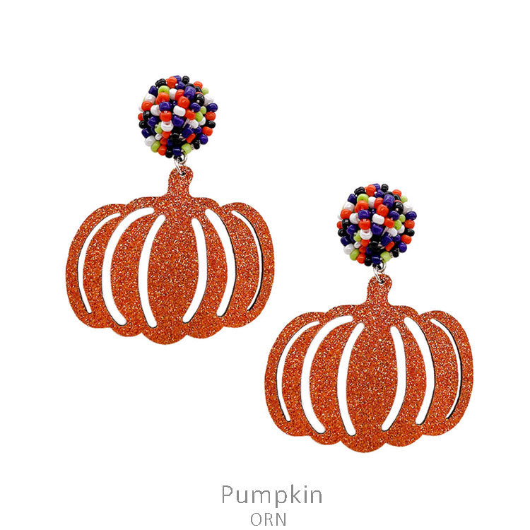 Pumpkin Glitter Earring