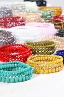 
              3-piece Crystal Bead Bracelet Set, Multiple Colors
            