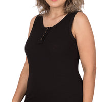 Black Ribbed Tank Top, all sizes