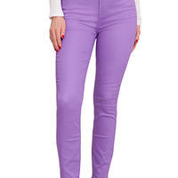 High Rise Skinny Denim Pants, Lavender
