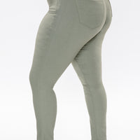 YMI Hyperstretch Mid-Rise Skinny Jean in Dill Green,   Missy plus size