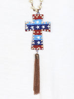 
              Distressed American Cross Tassel
            