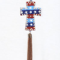 Distressed American Cross Tassel