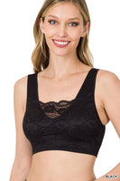 
              Black Seamless Bralette with Lace
            