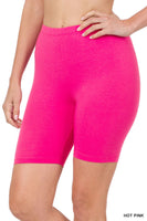 
              Hot Pink Premium Cotton Biker Shorts
            