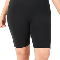 Premium Cotton Biker Shorts, Black