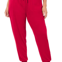 French Terry Capri Jogger Pant in Dark Red