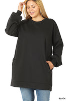 
              Black Oversized Tunic Sweatshirt, all sizes
            