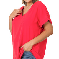 Ruby Woven Airflow V-Neck Top