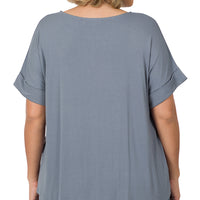 Cement Crepe Knot Front Top