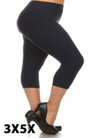 
              Black Microfiber capri legging, 3X-5X
            