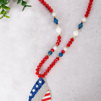 Glitter Up My America Teardrop Necklace
