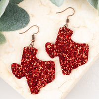 Glitter Texas Red Earrings