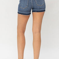 Judy Blue Mid Rise Release Hem Shorts