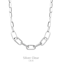 Chunky Linked Rhinestone Chain Necklace