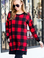 
              Buffalo Plaid Sweater Tunic
            