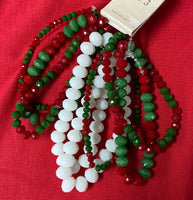 
              8 pc Crystal Stretch Bracelet Set in Red, Green, and White
            