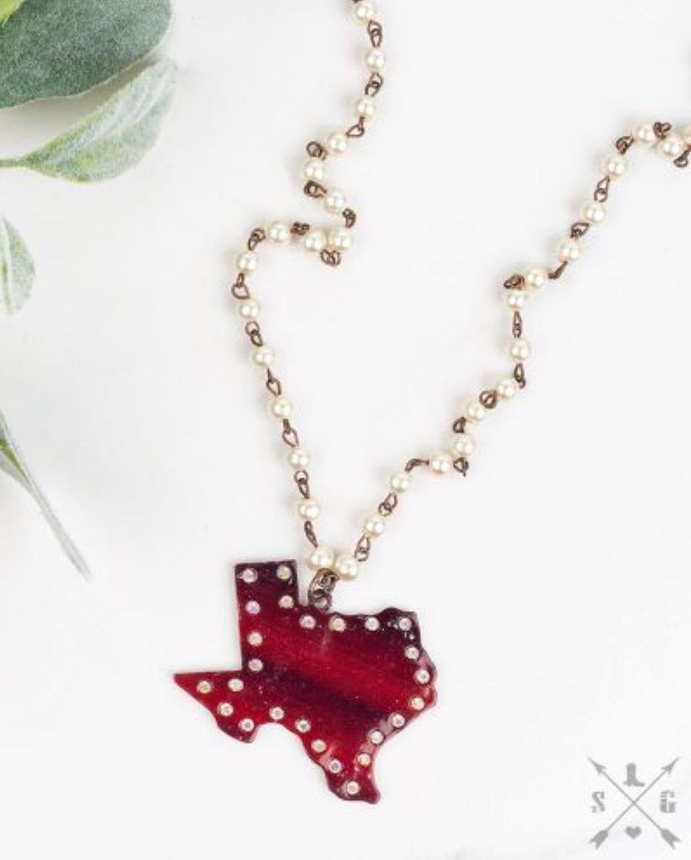 Red & Black Ombré Texas Necklace