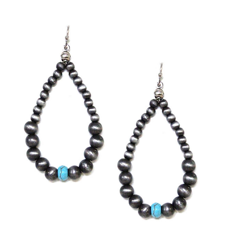 Navajo Bead Turquoise Earrings