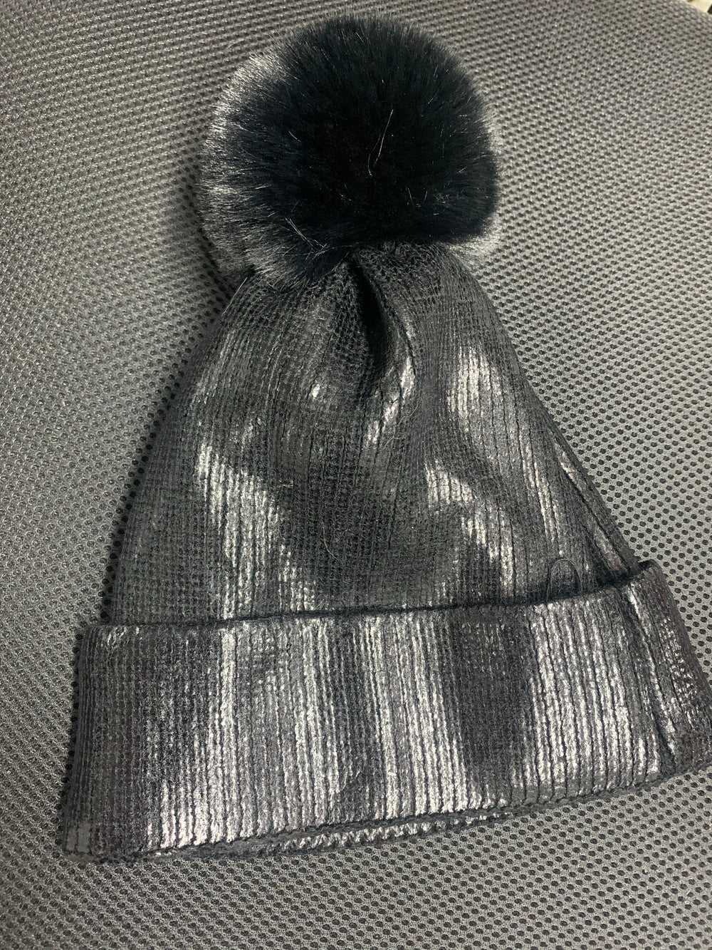 Black Pom Pom Beanie