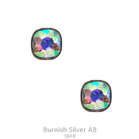 AB Stone Post Earrings-Silver